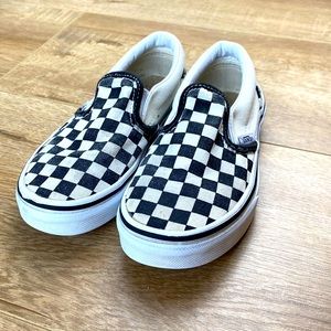 KIDS / TODDLER OLD SKOOL CHECKERED • VANS • SLIP ONS - sz 12.5